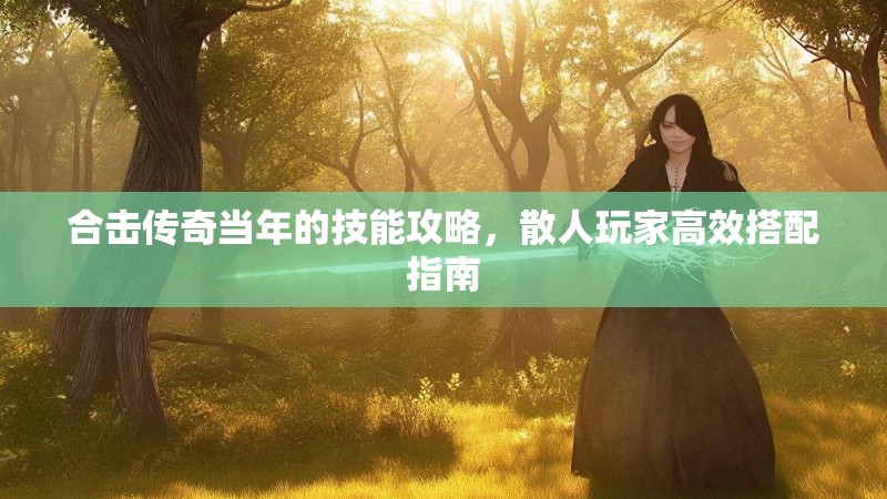 合击传奇当年的技能攻略，散人玩家高效搭配指南