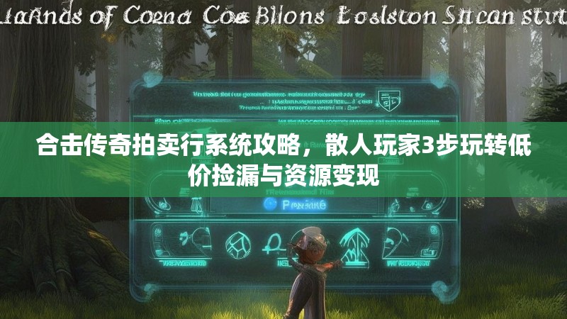 合击传奇拍卖行系统攻略，散人玩家3步玩转低价捡漏与资源变现