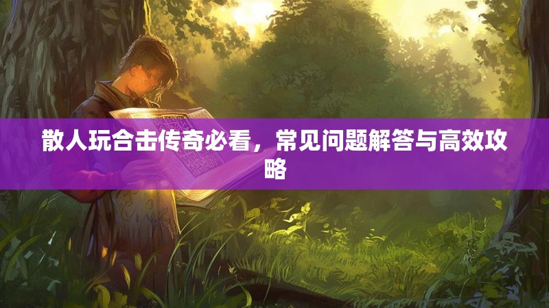 散人玩合击传奇必看，常见问题解答与高效攻略