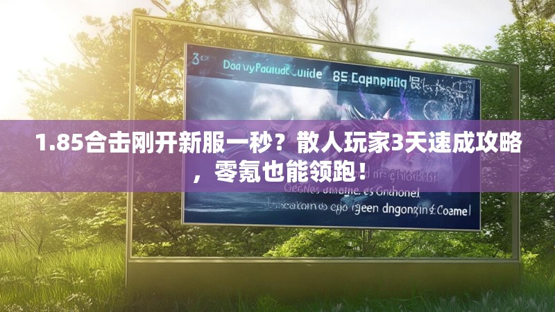 1.85合击刚开新服一秒？散人玩家3天速成攻略，零氪也能领跑！