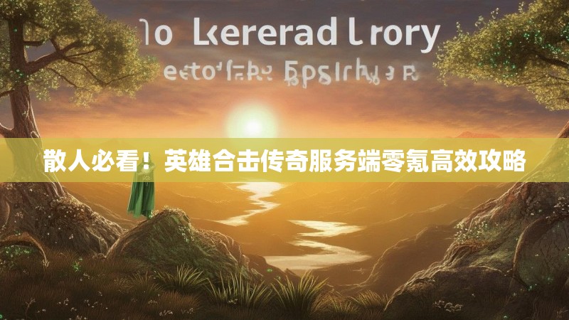 散人必看！英雄合击传奇服务端零氪高效攻略