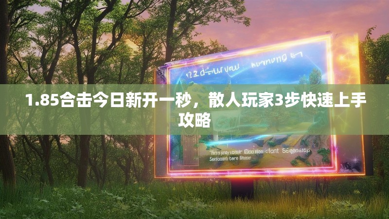 1.85合击今日新开一秒，散人玩家3步快速上手攻略