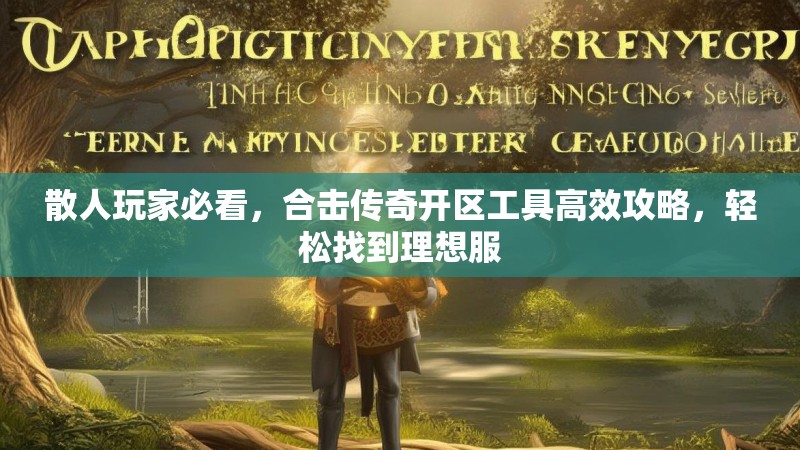 散人玩家必看，合击传奇开区工具高效攻略，轻松找到理想服