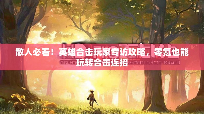 散人必看！英雄合击玩家专访攻略，零氪也能玩转合击连招