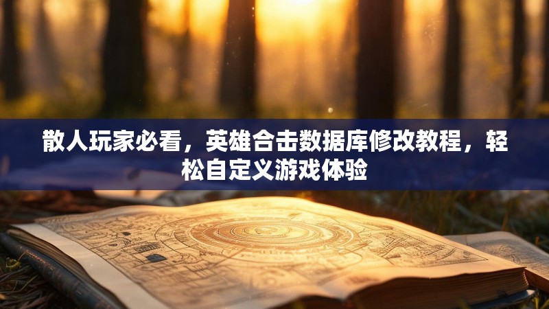散人玩家必看，英雄合击数据库修改教程，轻松自定义游戏体验