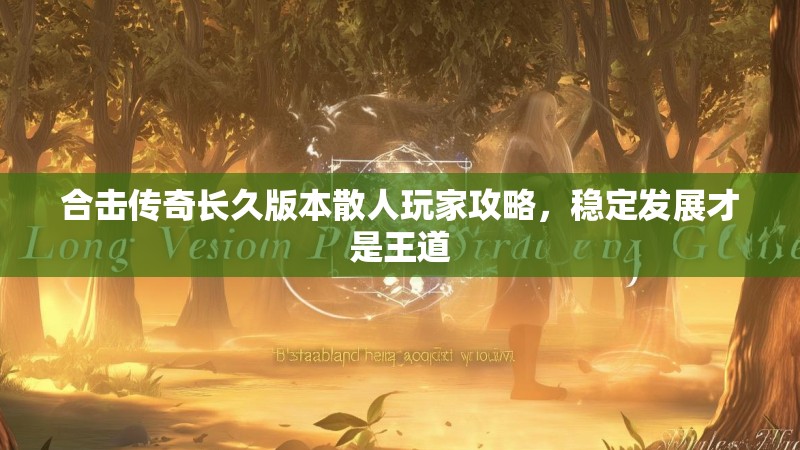 合击传奇长久版本散人玩家攻略，稳定发展才是王道