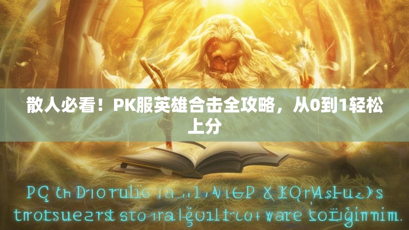 散人必看！PK服英雄合击全攻略，从0到1轻松上分