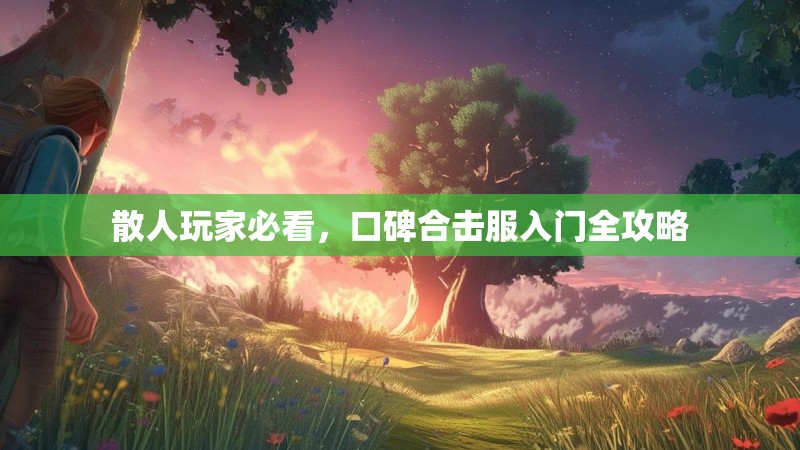 散人玩家必看，口碑合击服入门全攻略