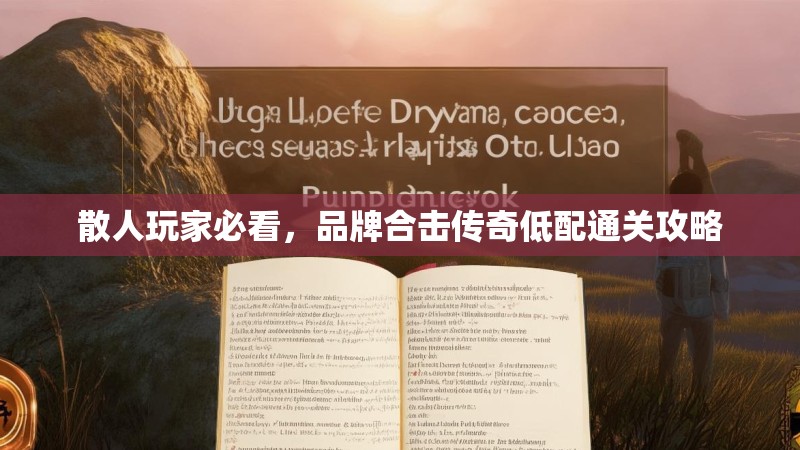 散人玩家必看，品牌合击传奇低配通关攻略