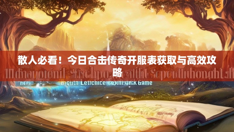 散人必看！今日合击传奇开服表获取与高效攻略