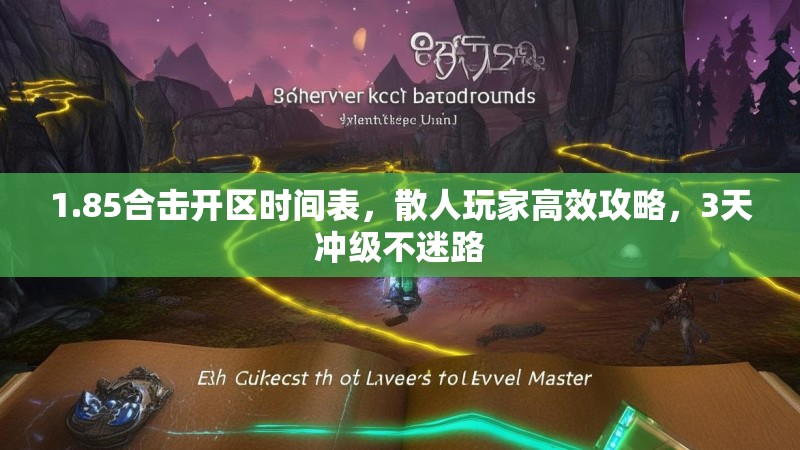 1.85合击开区时间表，散人玩家高效攻略，3天冲级不迷路