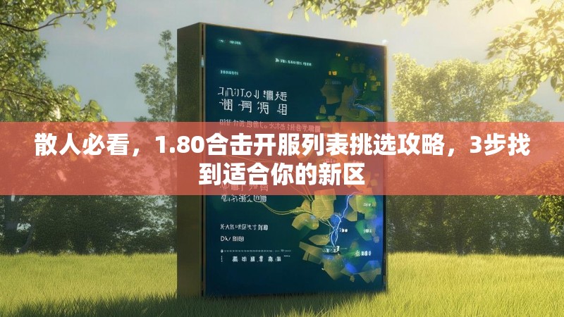 散人必看，1.80合击开服列表挑选攻略，3步找到适合你的新区