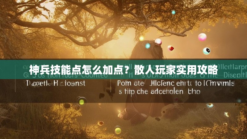 神兵技能点怎么加点？散人玩家实用攻略