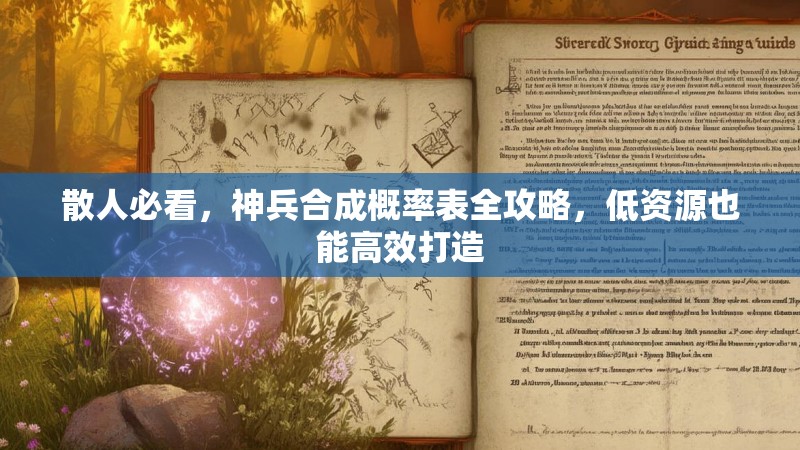 散人必看，神兵合成概率表全攻略，低资源也能高效打造