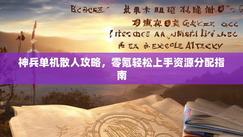 神兵单机散人攻略，零氪轻松上手资源分配指南
