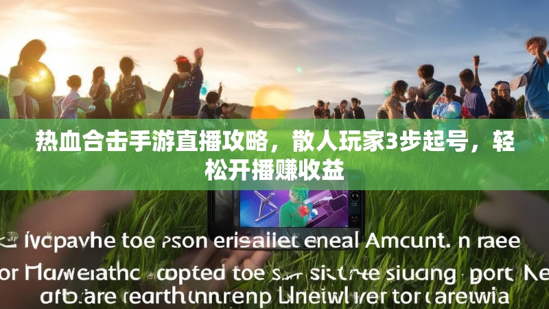 热血合击手游直播攻略，散人玩家3步起号，轻松开播赚收益