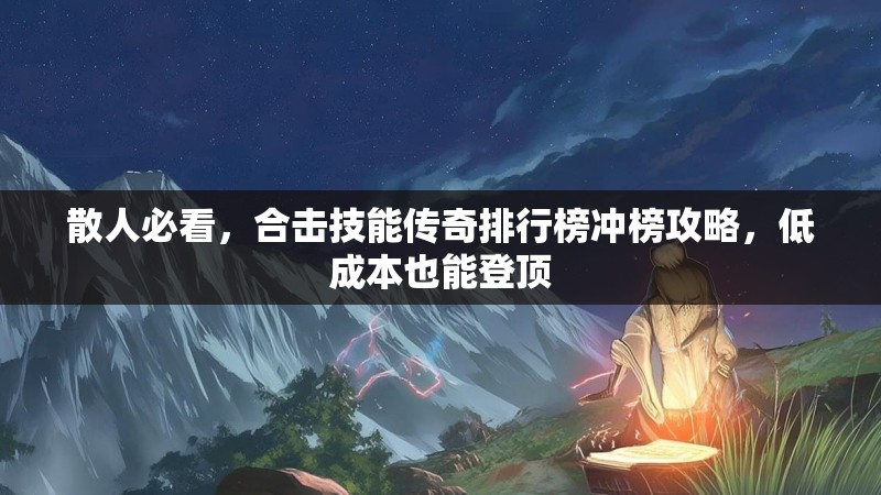 散人必看，合击技能传奇排行榜冲榜攻略，低成本也能登顶
