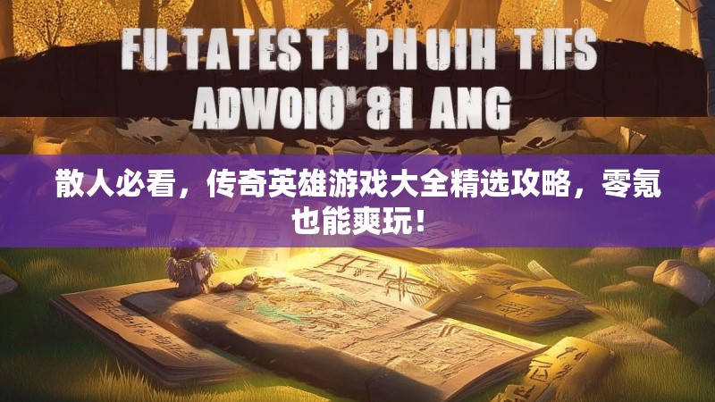 散人必看，传奇英雄游戏大全精选攻略，零氪也能爽玩！