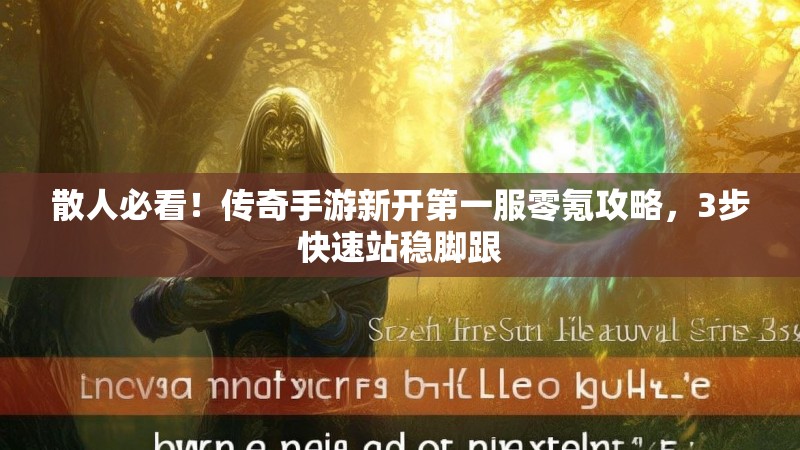 散人必看！传奇手游新开第一服零氪攻略，3步快速站稳脚跟