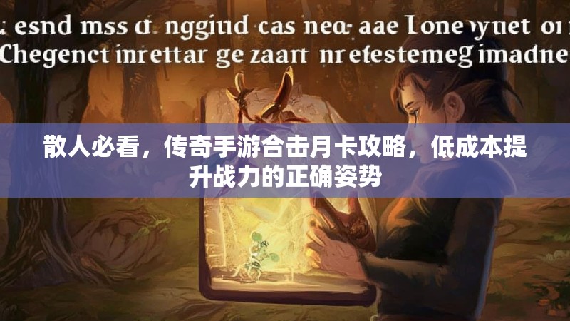 散人必看，传奇手游合击月卡攻略，低成本提升战力的正确姿势