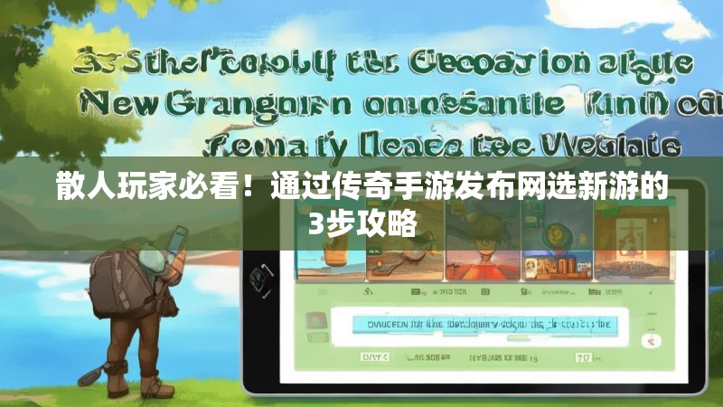 散人玩家必看！通过传奇手游发布网选新游的3步攻略
