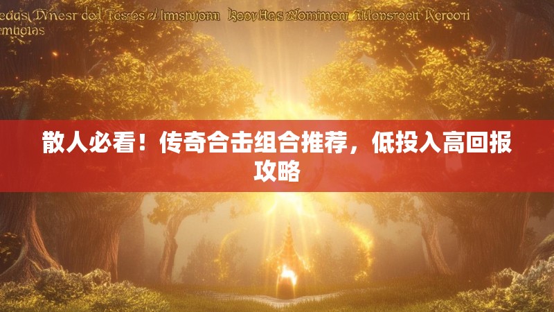 散人必看！传奇合击组合推荐，低投入高回报攻略