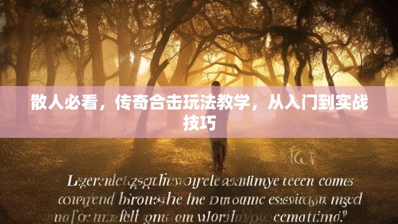 散人必看，传奇合击玩法教学，从入门到实战技巧