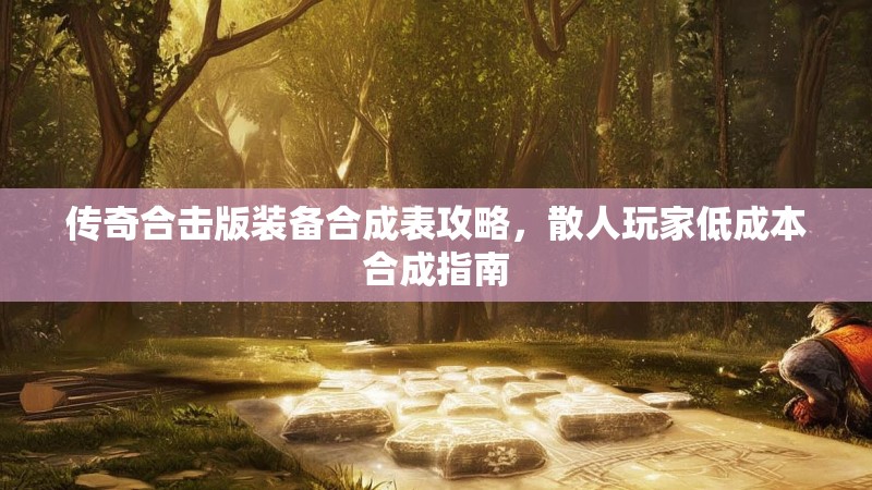 传奇合击版装备合成表攻略，散人玩家低成本合成指南