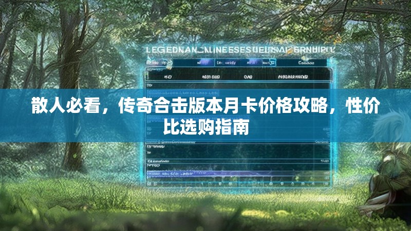 散人必看，传奇合击版本月卡价格攻略，性价比选购指南