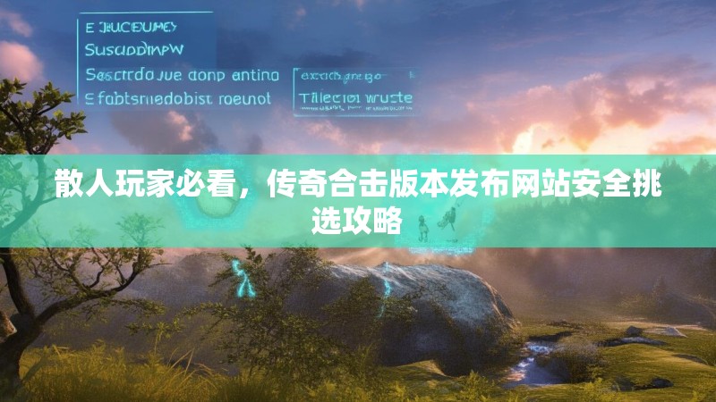 散人玩家必看，传奇合击版本发布网站安全挑选攻略