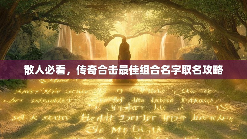散人必看，传奇合击最佳组合名字取名攻略