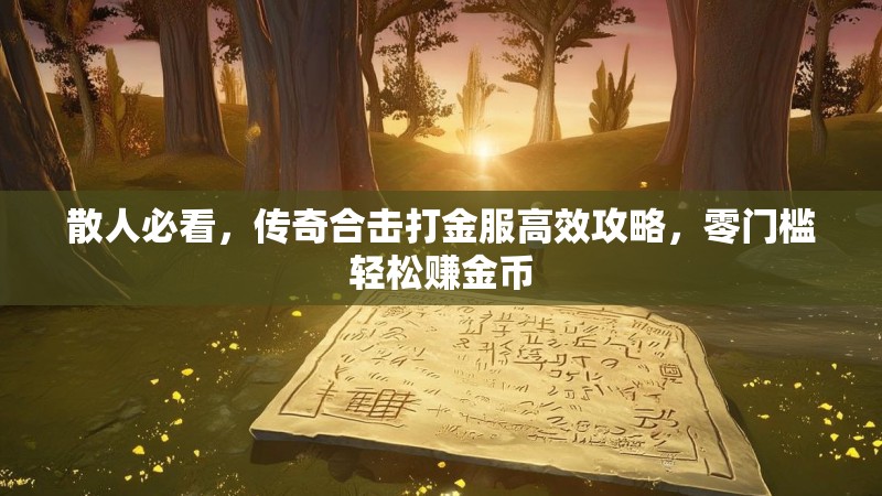 散人必看，传奇合击打金服高效攻略，零门槛轻松赚金币