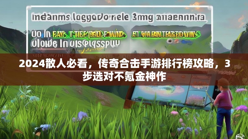 2024散人必看，传奇合击手游排行榜攻略，3步选对不氪金神作