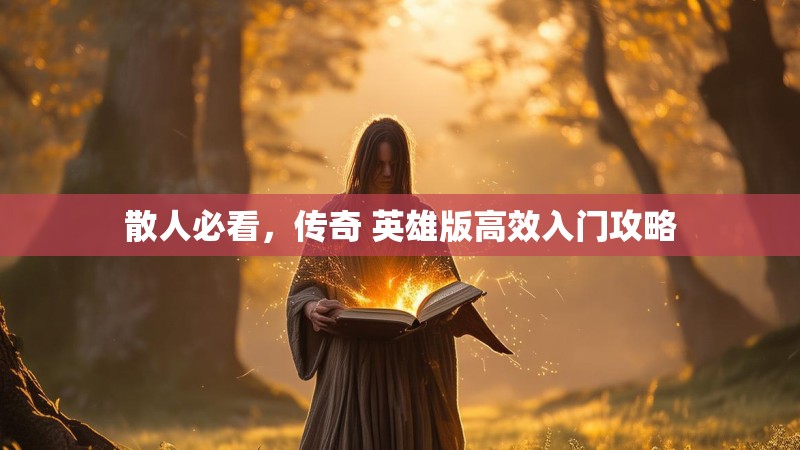 散人必看，传奇 英雄版高效入门攻略