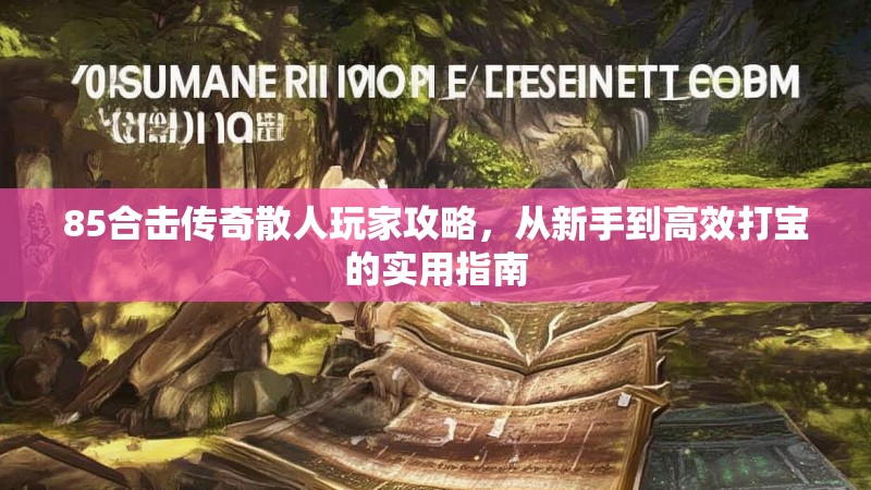 85合击传奇散人玩家攻略，从新手到高效打宝的实用指南