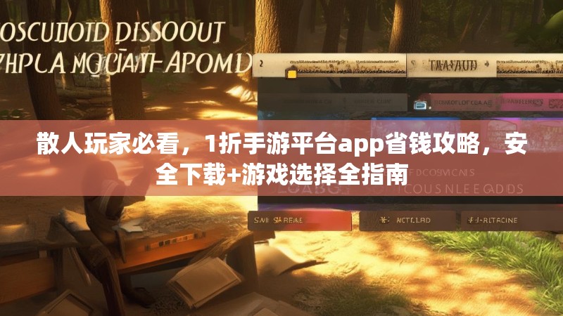 散人玩家必看，1折手游平台app省钱攻略，安全下载+游戏选择全指南